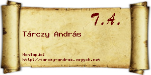 Tárczy András névjegykártya