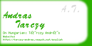 andras tarczy business card
